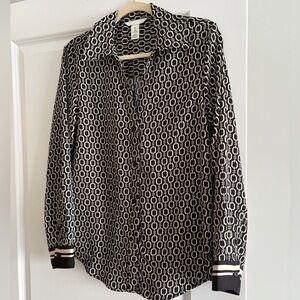 Silky Patterned Blouse - Loose Fit